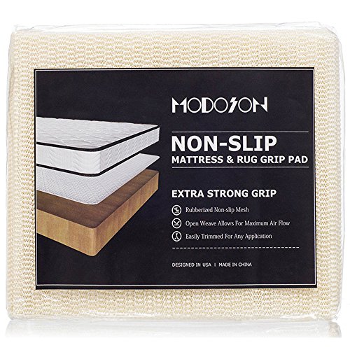 MODOSON Non Slip Mattress Grip Pad, Couch Pads, Rug Pad Gripper, Sofa Pads, Furniture Pads, Kitchen Mat, Mattress Gripper Extra Strong Mattress Liner - Twin Size 37.5