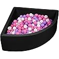 UHAPPYEE Ball Pit Black,Sector Foam Ball Pits for Toddlers,Ball Pit Pool Playpen Foldable & Portable Soft Ball Pool 35.4”x 11.8”