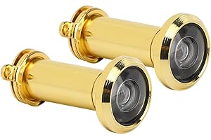 CHICIRIS Peep Holes for Door, 2 Pcs Door Viewer, 220 Degree Viewing Angle Anti-Theft Household Door Peephole, Peep Hole with Back Cover Home Security, Peephole Cover, for Home, Hotel (Golden 14)