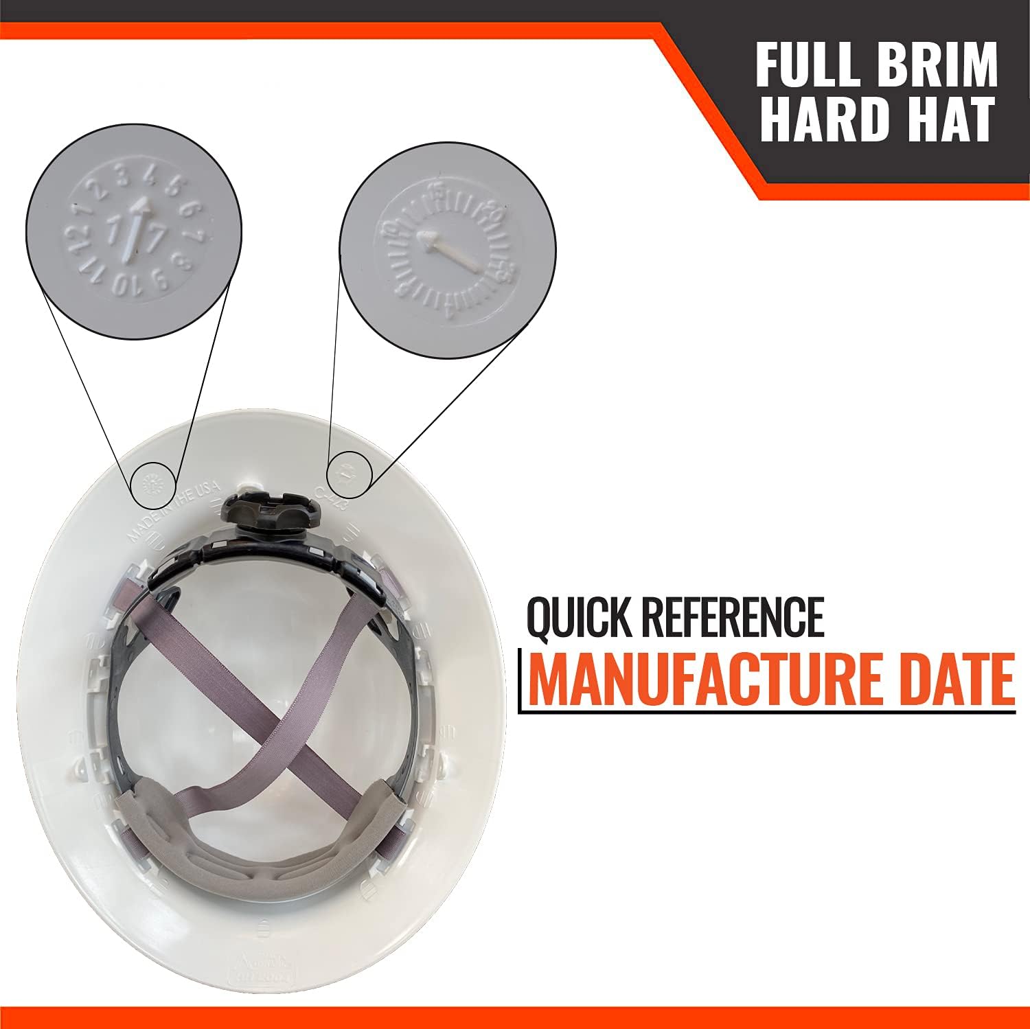 Malta Dynamics 4 pt. Full Brim Style Hard Hat - Multiple Colors Available (1 Pack, Black) - - 