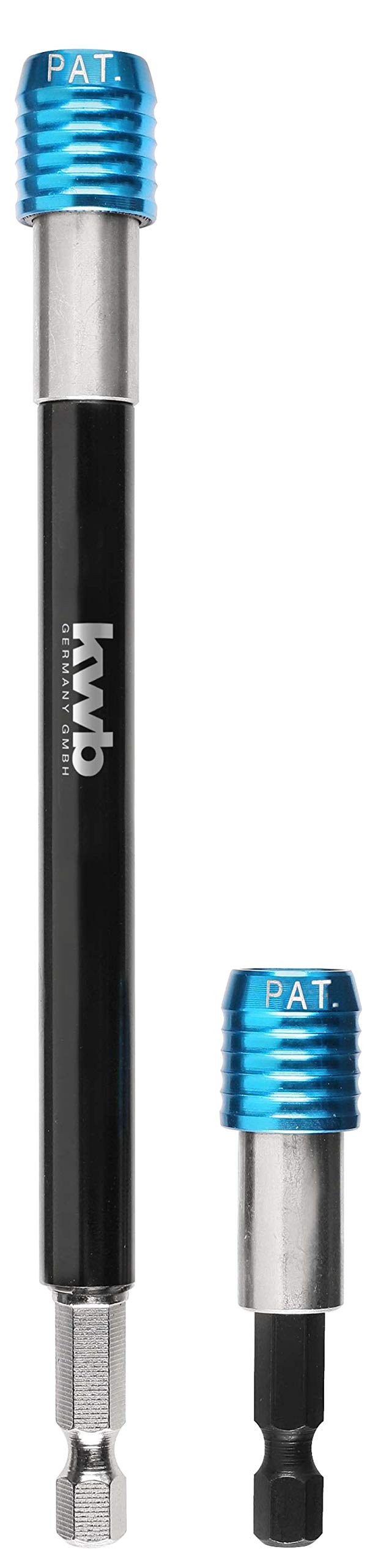 kwb bit Holder Long + bit Holder Short for bits C 6.3 1/4 inch, Quick Change bit Holder.