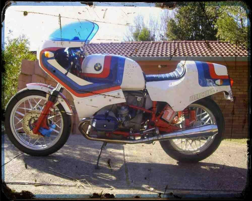 Bmw R100s Willi Michel Racer A4 Photo Print Motorbike Vintage Aged Amazon Co Uk Kitchen Home