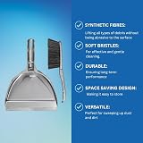 Elliott Dustpan and Brush Set Durable Plastic Pan Rubber Lip Silver view 3