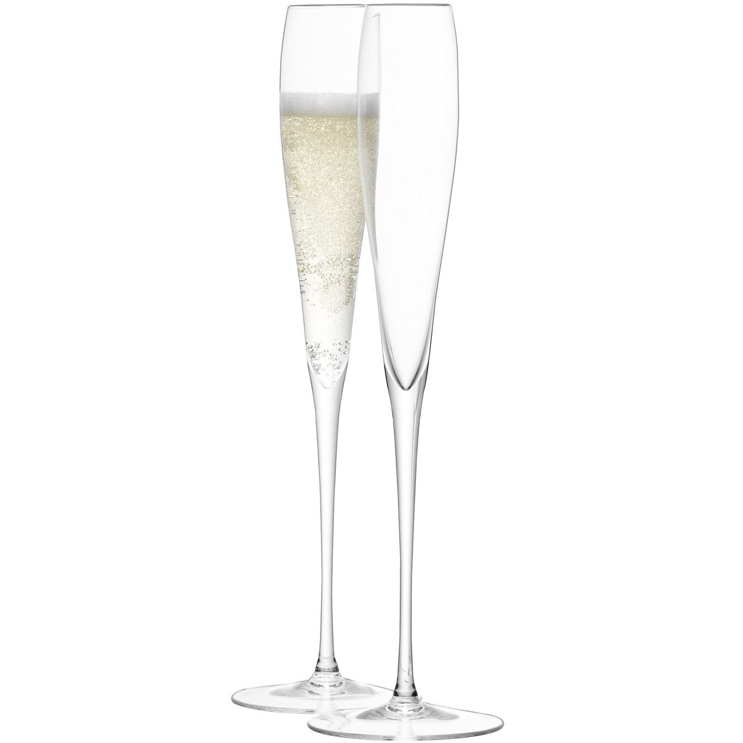 LSA International Wine Grand Champagne Flute 100ml Clear | Set of 2 | Mouthblown & Handmade Glass | WI17