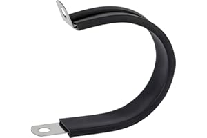 ISPINNER 12 Pack 1.5 Inch Rubber Cushioned Stainless Steel Cable Clamp, Hose Clamp, Pipe Clamp (1-1/2 Inch)