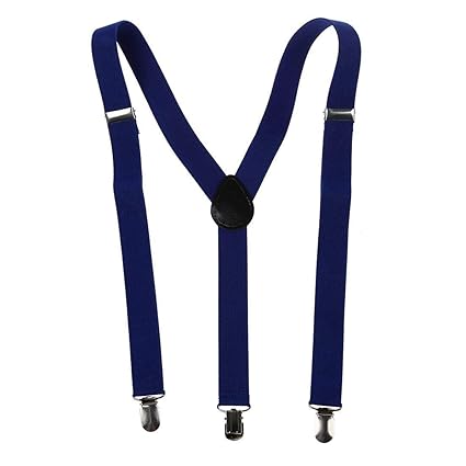 Boolavard Herren Damen Long Hosenträger Y Form Style 3er Clips elastisch Schmal Unifarbe und Bunt mit verschiedenen Motiv
