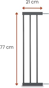 hauck 21 cm Safety Gate Extension Dark Grey with Connectors for Pressure Fit view 2
