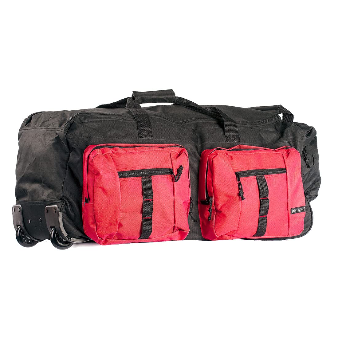 Portwest Multi-Pocket Travel Bag, Color:Black/Red, Size:L73cm x W33cm x H29cm, B908BKR