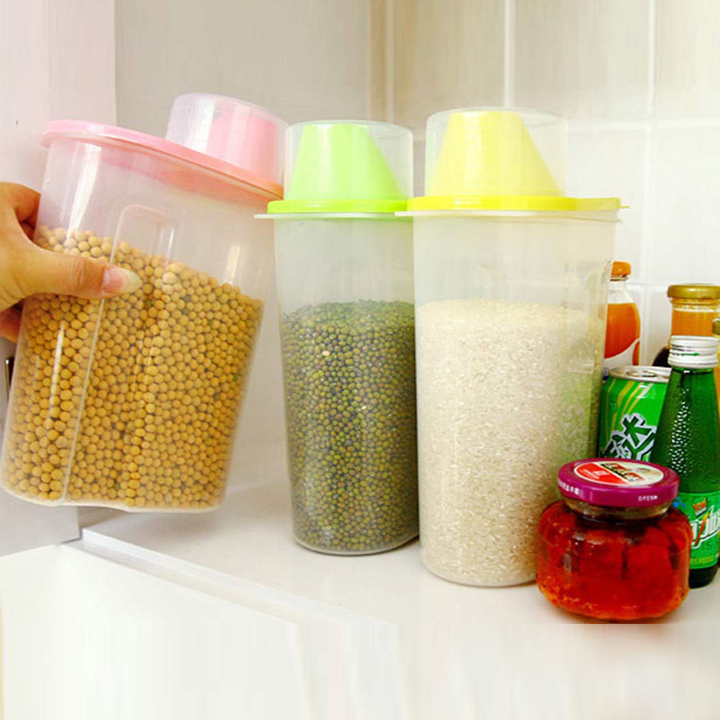 Transparent Plastic Sealed Fresh-keeping Food Storage Container Storage Jar (L)