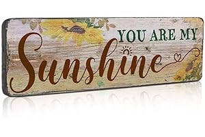 SAC SMARTEN ARTS Farmhouse Wood Sign Wall Decor Love Sign Sunflowers Wall Art Decor- You Are My Sunshine - Kitchen Signs Wall Decor Size 16"x5"
