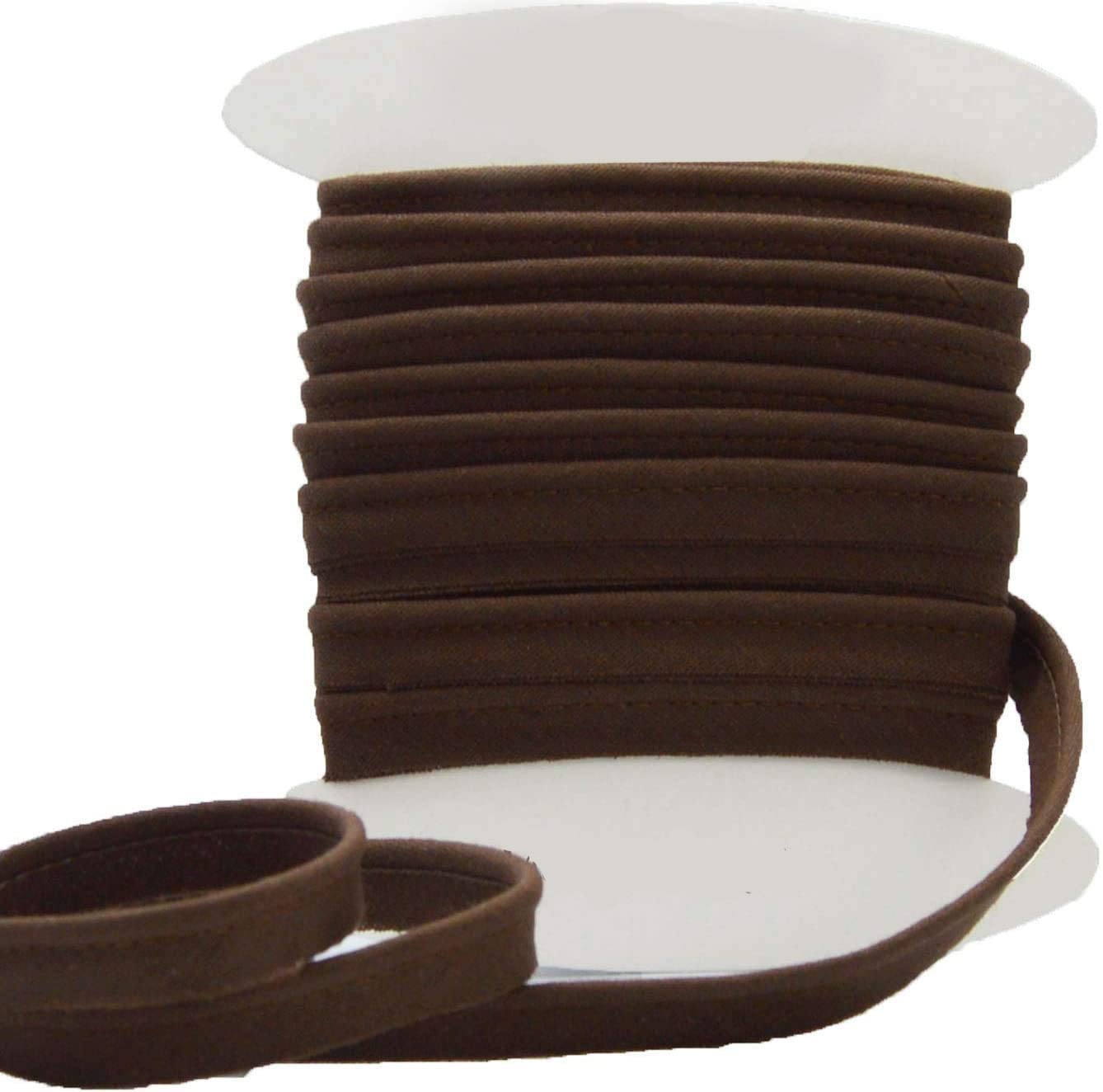 Cotton flanged Insert Piping Cord - Available in Several Colours and Two Sizes - Flanged Piping Cord for Cushions (Brown, By 5 Meters)