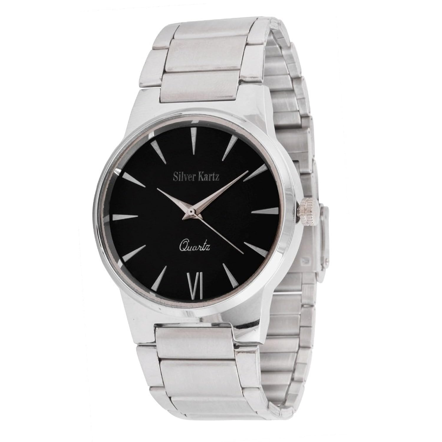 silver kartz analog men's watch (black, silver_wtm-038)