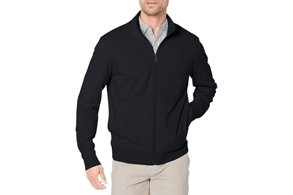Amazon Essentials Mens Lightweight French Terry Full-Zip Mock Neck Sweatshirt