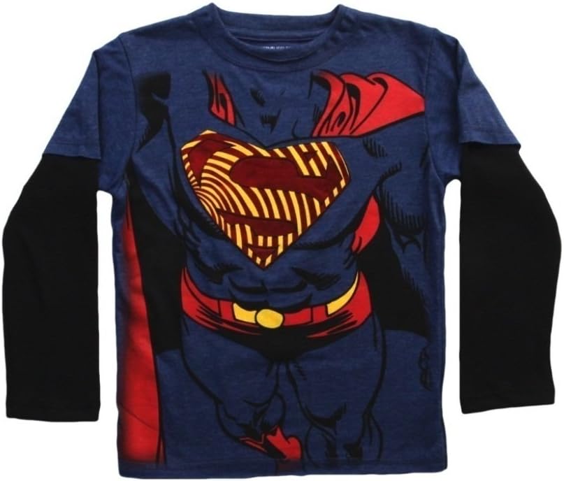 Big Boys' Flying Superman Longsleeve T-Shirt Small