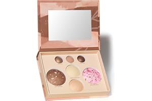 SOLLASY Baked Makeup Palette with Bronzer, Blush Eyeshadows Multi-Purpose Travel Compact, Velvety Smooth Finish, Neutral Pigmented Colors, Vegan Cruelty, Gift Set for Women