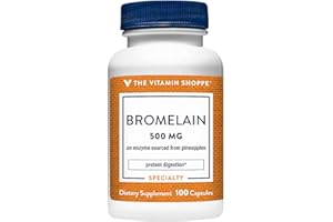 The Vitamin Shoppe Bromelain 500MG 600 GDU, Supports Protein Digestion Absorption, Enzyme Sourced from Pineapples (100 Capsules)