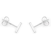 Altitude Boutique 18K Gold or Silver Bar Studs | Small Bar Earrings | Hypoallergenic Stud Earrings for Women | Delicate Jewelry