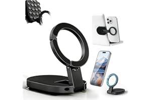 3-in-1 Magnetic Suction Cup Phone Mount, Strong Magnetic Car Holder with 18 Micro Suction Cups, 360° Rotatable Phone Holder S