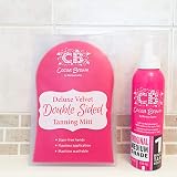 Cocoa Brown Deluxe Double Sided Tanning Mitt Pink Velvet Flawless Application view 6