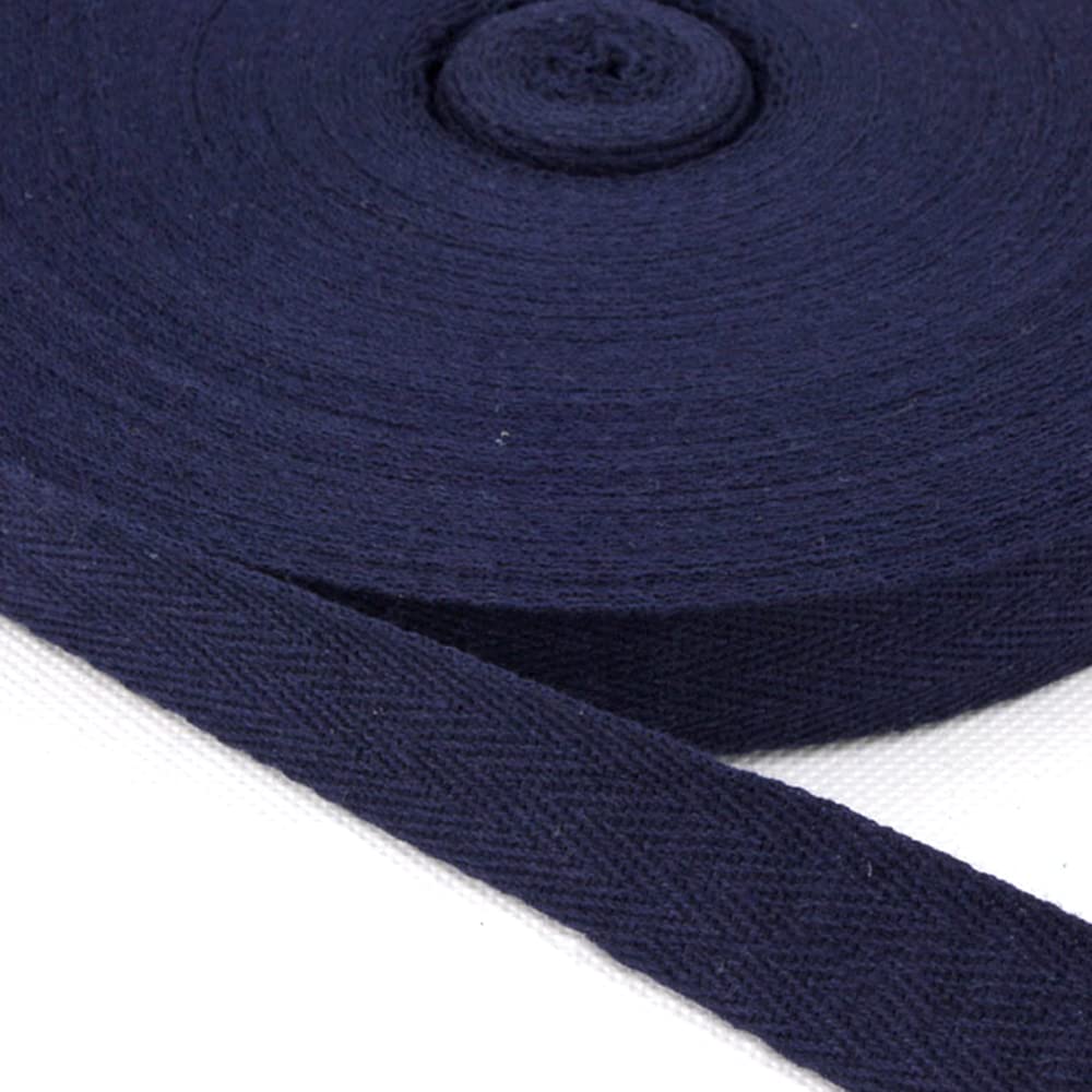 Cotton bias binding, 25 yards x 20 mm hem tape, twill tape, seam tape, cotton tape, textile tape, herringbone tape, twill tape, weaving tape for dressmaking, DIY sewing, crafts, navy blue A