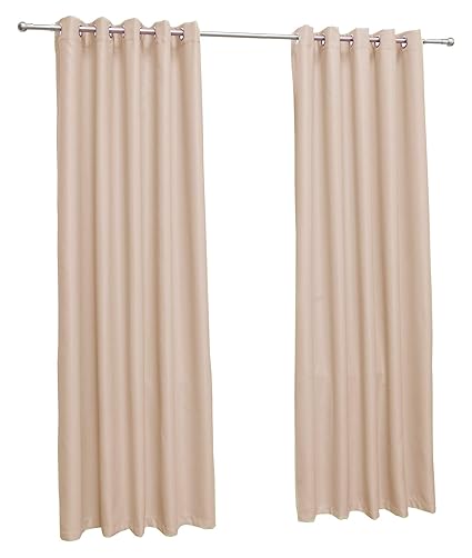 John Aird Eyelet Thermal Energy Saving Blackout Curtains Natural