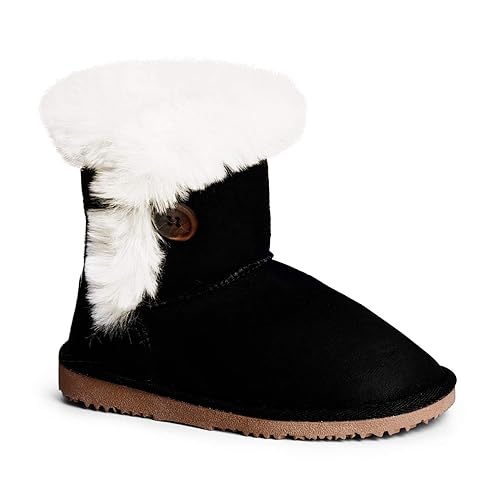 Trary Girls Boys Boots Warm Winter Snow Booties Mid Calf Suede Flats Shoestoddlerlittle Kid