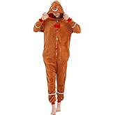 ANBOTA Adult Christmas Costumes Onesie - One Piece Pajamas for Women Men Jumpsuit Halloween Holiday Outfit Sleepwear