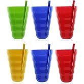 Arrow Plastic Sip-A-Tumbler/Cup with build in straw, 22 Oz/ 650 mL, Assorted