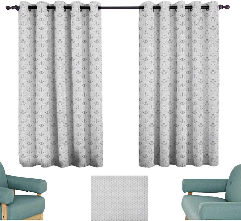 Ancla, Cortinas para recámara, Simples Iconos estilizados con patrón de