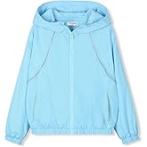 nowpith Girls Lightweight Hooded Jacket – Kids Waterproof Windproof Rain Jacket with Pocket