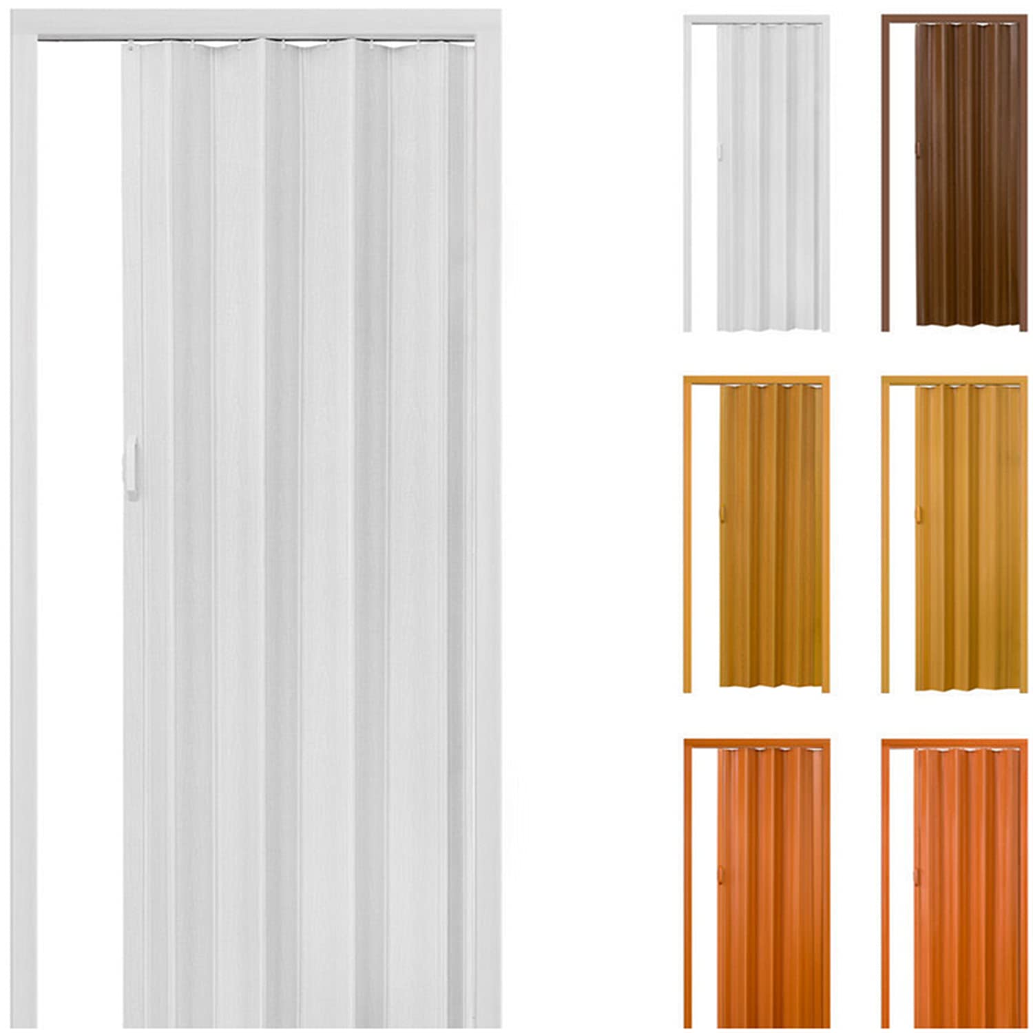 Photo 1 of Portable Accordion Closet Doors Interior,PVC Folding Door,Bifold Doors,Compact Trimmable Sliding Door for Doorway,Home White 32inx80in (White,32in*80in)