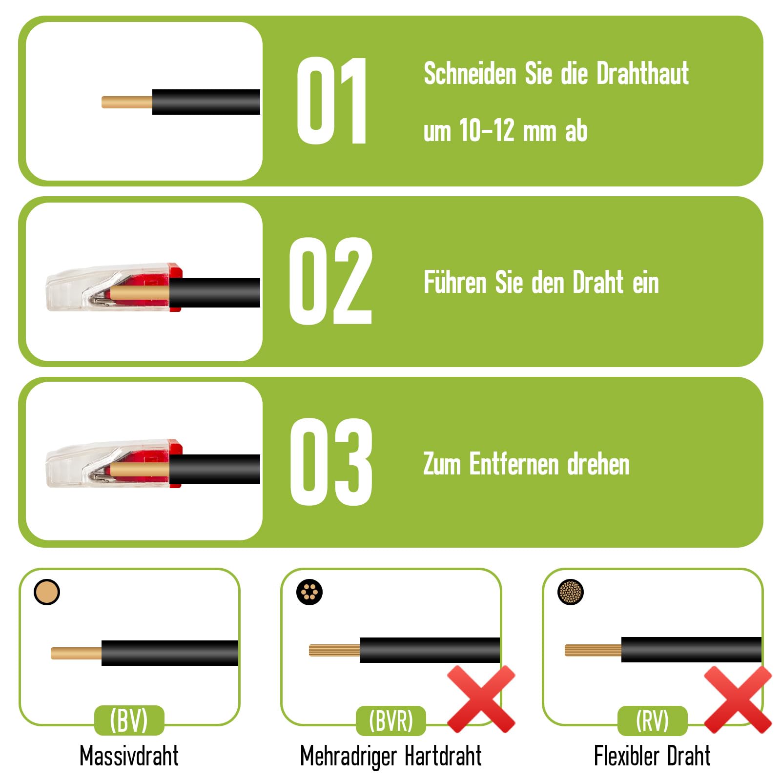 Maxled, Light is Led! Verbindungsklemmen,Klemmen 4 Polig Leiter, 100 Stück Kabelverbinder Kabelklemmen für Alle Leiterarten Weltweit,Anschlussklemmen Strand Wire:0.5-2.5mm² PCT-214 4
