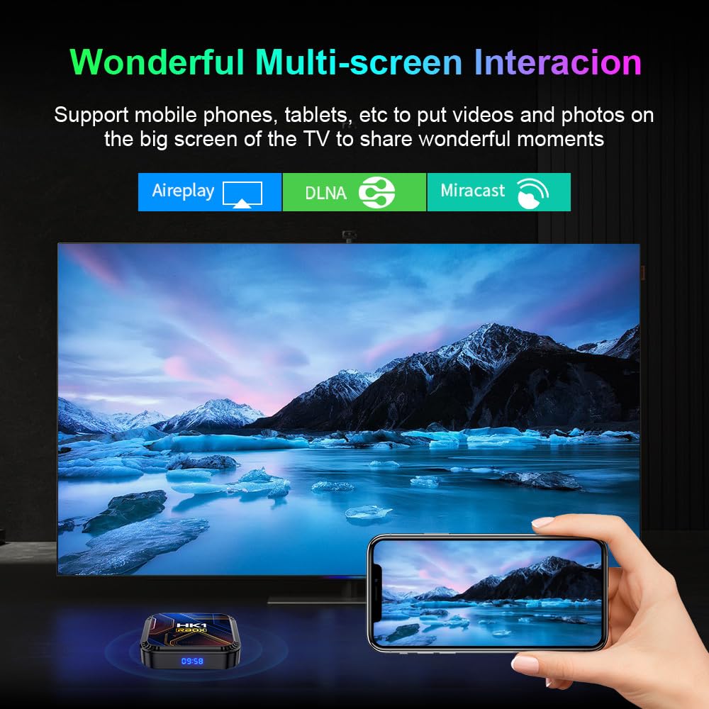 Android 13.0 TV Box 4GB RAM+64GB ROM, Box Support 4K/6K/8K WiFi 5 RK3528 Chipset with HDR10 Bluetooth4.0 USB 2.0/3.0 100M Ethernet Android Box with Voice Remote Control, HD Streaming