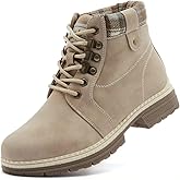 ANJOUFEMME Casual Winter Hiking Boots For Women - Womens Outdoor Snow Ankle Boots Waterproof Lightweight Lace up Fur Lined Walking Hiking Shoes