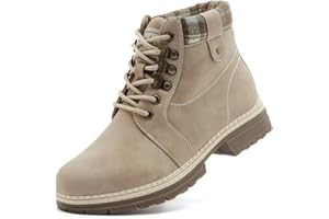 ANJOUFEMME Casual Winter Hiking Boots For Women - Womens Outdoor Snow Ankle Boots Waterproof Lightweight Lace up Fur Lined Walking Hiking Shoes