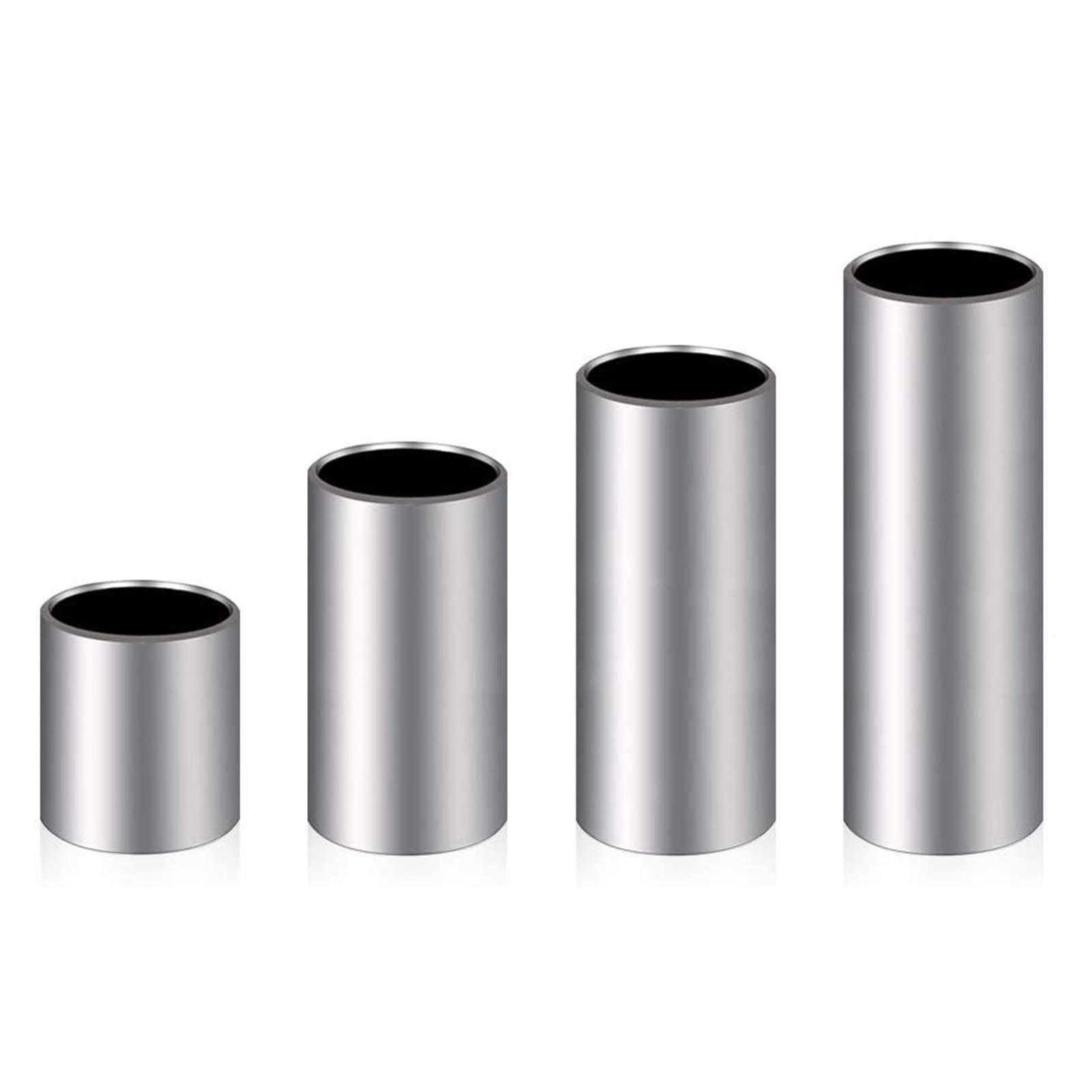 Stainless Steel Slide Set, 4 Pcs Metal Slide for Guitar, Bass & Other Instruments (4 Sizes)