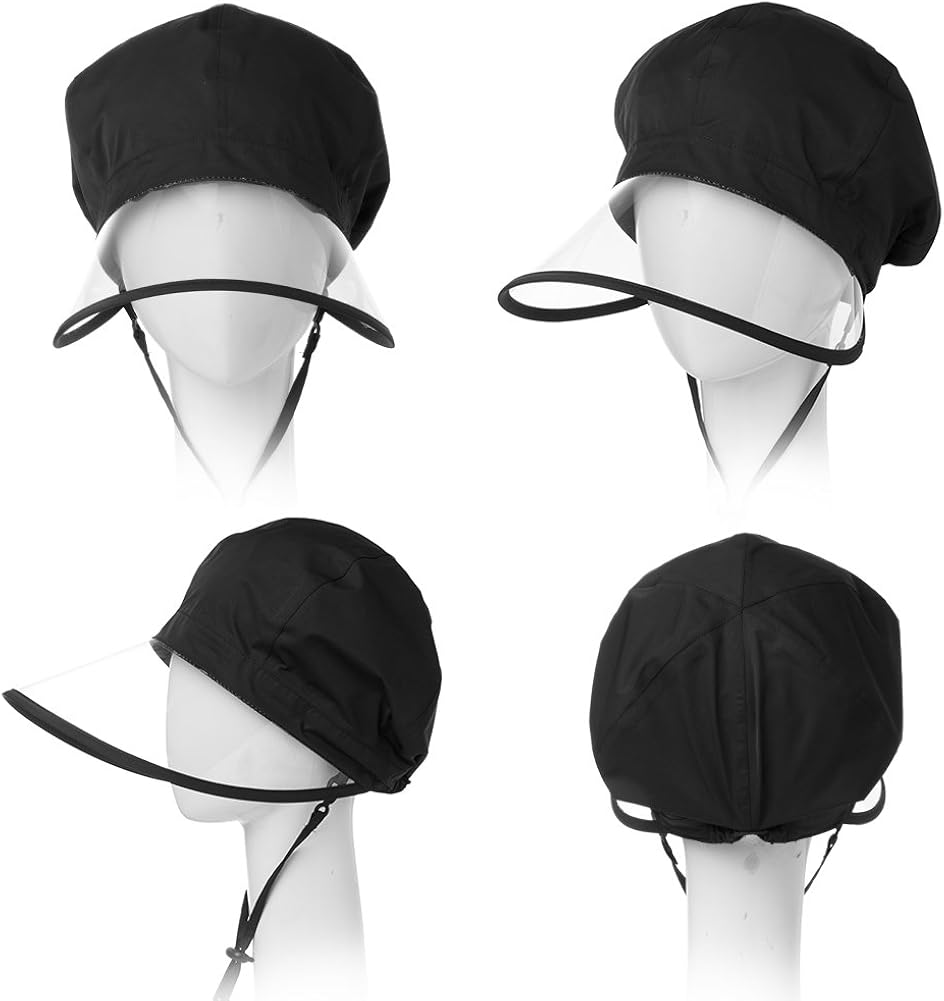 Waterproof Protection Rain Hats for Women Wide Brim Fishing Bicycle Foldable Ladies Bucket Safari Crushable Black at  Women’s Clothing store
