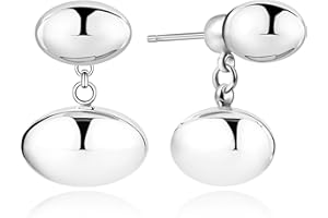 HUGE TOMATO Gold Silver Bean Earring Jackets Metallic Vibe Front and Back Drop Earrings with S925 Silver Pin…