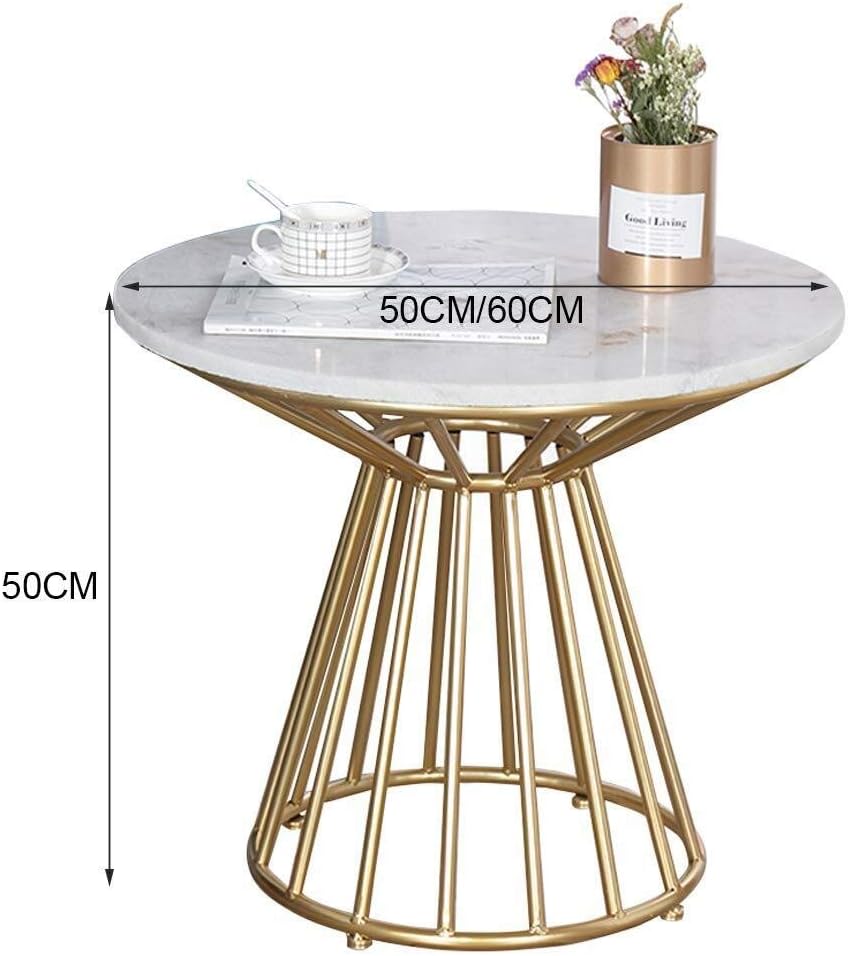 End Tables Round Coffee Table Marble Tabletop Side Table Living Room Sofa End Table Circle Coffee Side Center Living Room Home Furniture Size 60 50cm Amazon Co Uk Kitchen Home