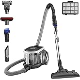 Eureka Bagless Canister Vacuum for Carpets and Hard Floors, Powerful Lightweight Vacuum Cleaner with Large Dust Cup Extension