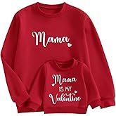 Mommy and Me Matching Outfit Valentine's Day Sweatshirt Pullover Top for Mom, Daughter, Son, Baby, Toddler, Girl, Boy