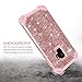 LONTECT Compatible Galaxy S9 Case Luxury Glitter Sparkle Bling Heavy Duty Hybrid Sturdy High Impact Shockproof Protective Cover Case for Samsung Galaxy S9 - Shiny Rose Gold