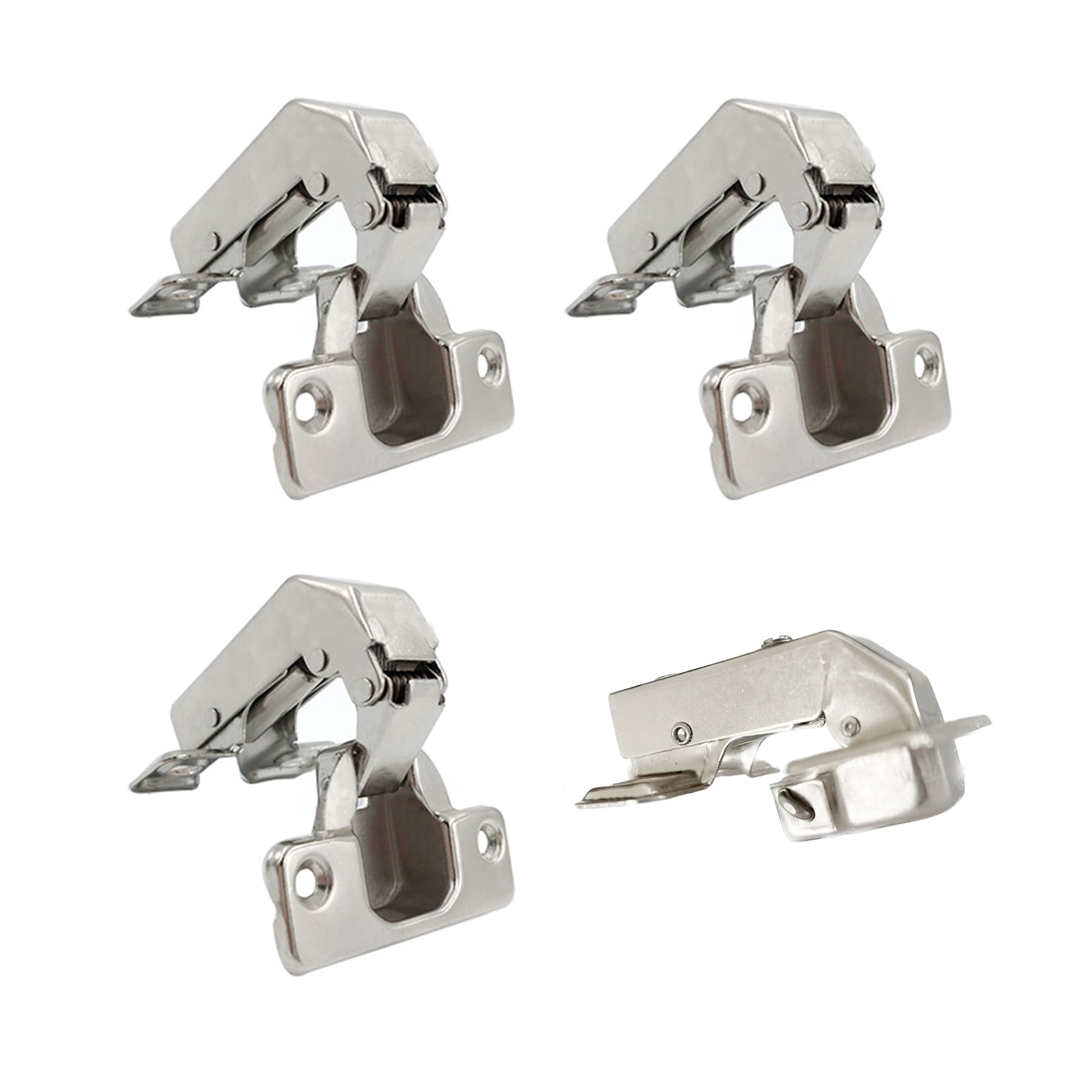 LIKERAINY 95Deg Short-arm Inset Blind Corner Hinge 35mm with Hydraulic Damper for Cabinet Door Soft Closing Stollen Hinges for Cupboard Wardrobe Doors Pack of 4 — image 1