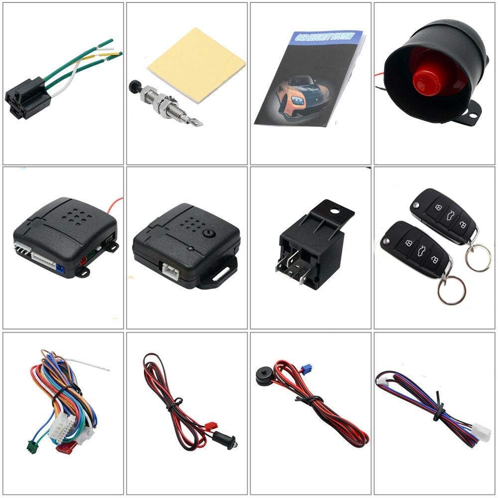 Style 18 Car Central Lock Universal Auto Remote Central Kit Vehicle Door Lock with Shock Sensor + Contorl Box + 2 Replacement Remote Contorl for Car Central Door Lock - Image 3