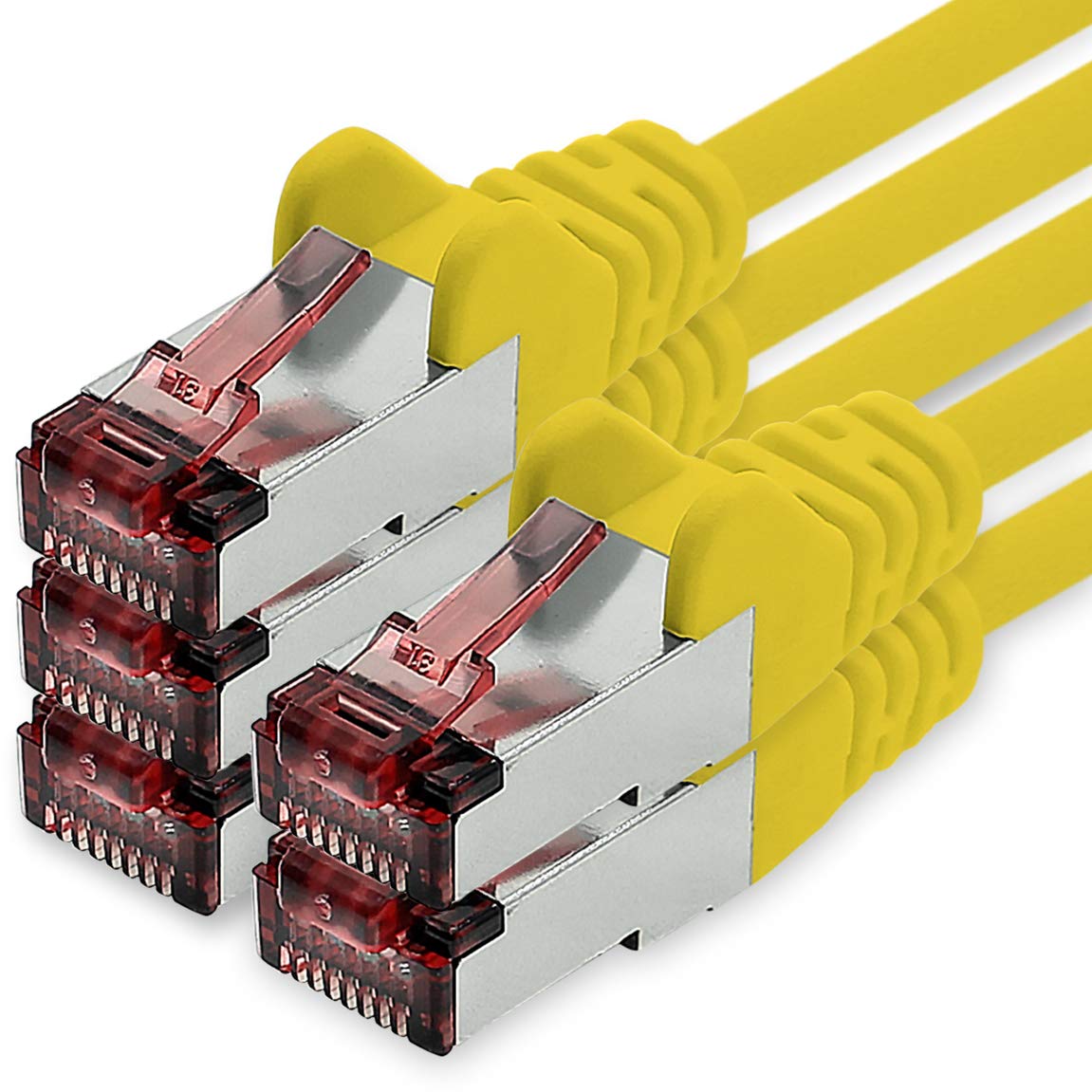 1CONN Cat6 network cable 5 x 1 m yellow Ethernet cable Lankabel Cat6 Lan network cable Sftp Pimf patch cable 1000 Mbit s