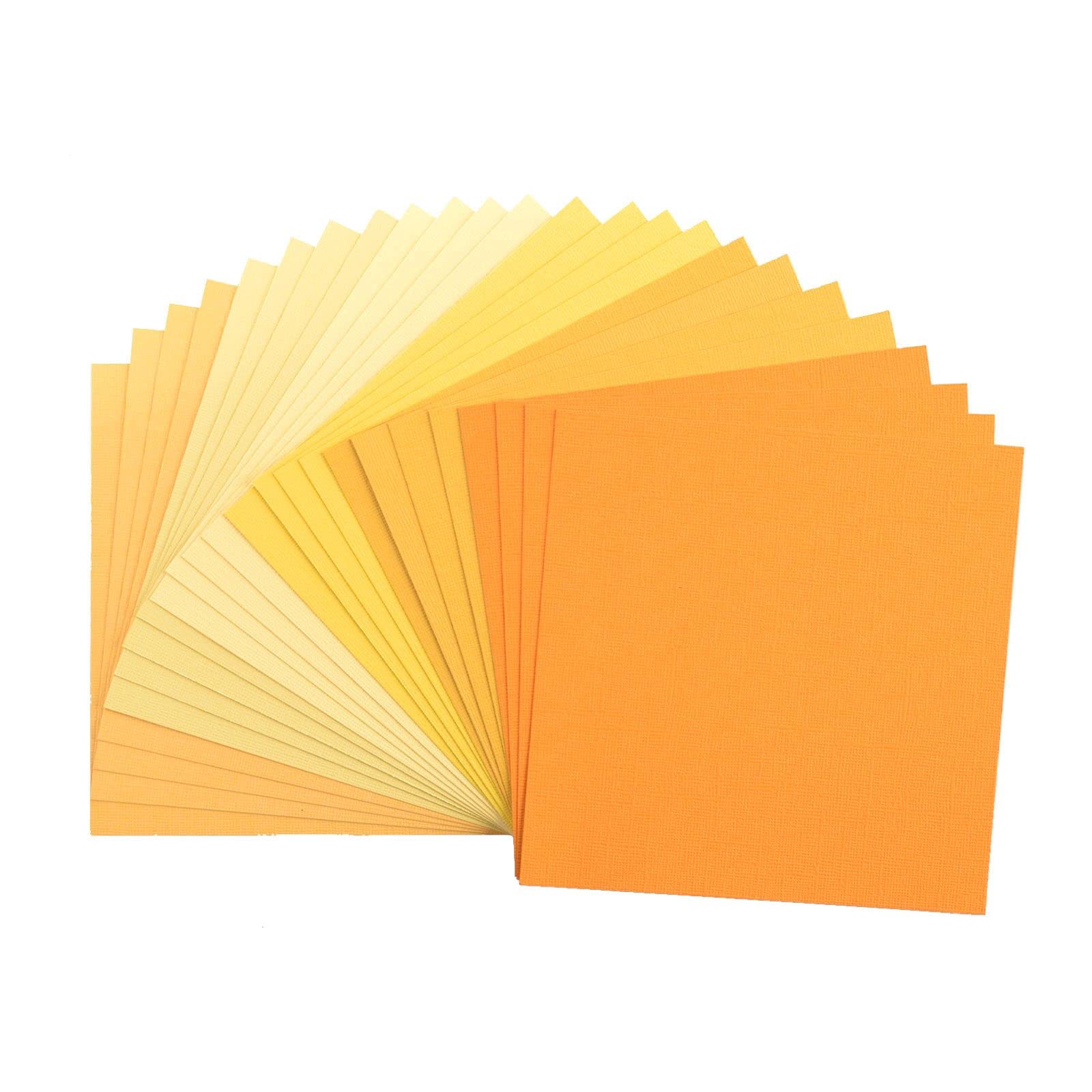 Florence Cardstock Textured Multicoloured - Coloured Card Making Supplies 6 x 6 inch - Yellow - 24 Sheets - Coloured Paper for Scrapbooking, Card Making and Other Paper Crafts - 216 gsm