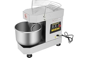 AOOCHU Commercial Food Mixer, 2.6 Gal Capacity, 750W Dual Rotating Dough Kneading Machine Dough Blender Mixer With Food-Grade Stainless Steel Bowl Security Shield & Timer Included For Restaurant Pizzeria