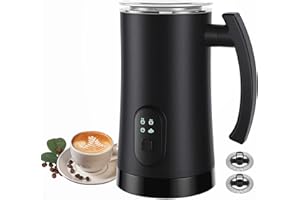 CANVASLOT Electric Milk Frother, 4 in 1 Milk Steamer,11.8oz/350ml Automatic Warm and Cold Foam Maker for Coffee,Latte, Cappuccino, Macchiato, Hot Chocolate