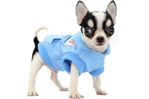 LOPHIPETS Dog Cotton Hoodies Sweatshirts for Small Dogs Chihuahua Puppy Clothes Cold Weather Coat-Cambridge Blue/XXS