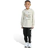 adidas baby-boys 2-piece Long Sleeve Hooded Graphic Cotton Tee & Jogger Set